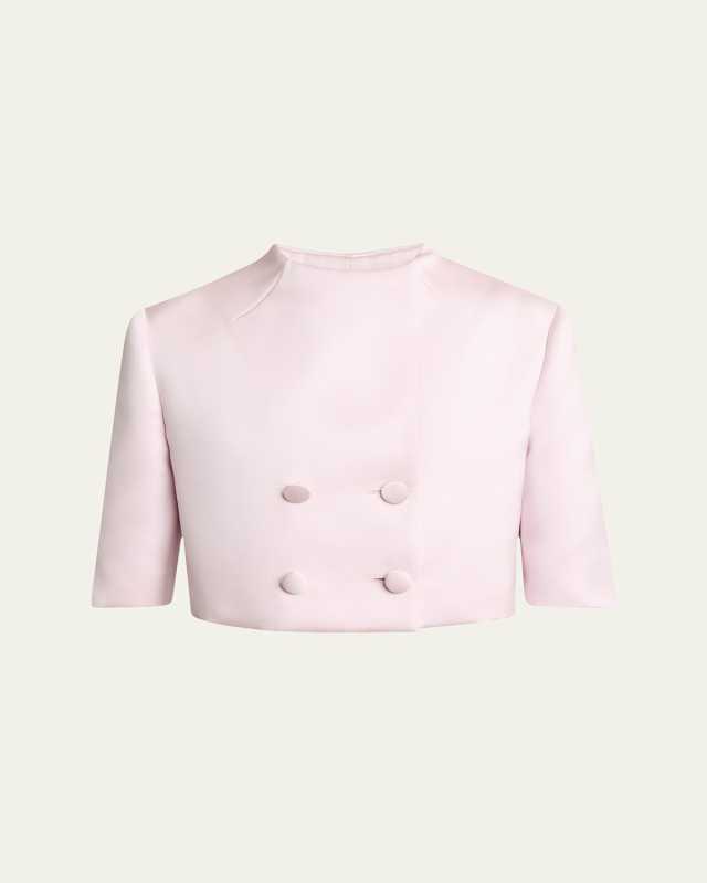 Double-Breasted Satin Bolero
